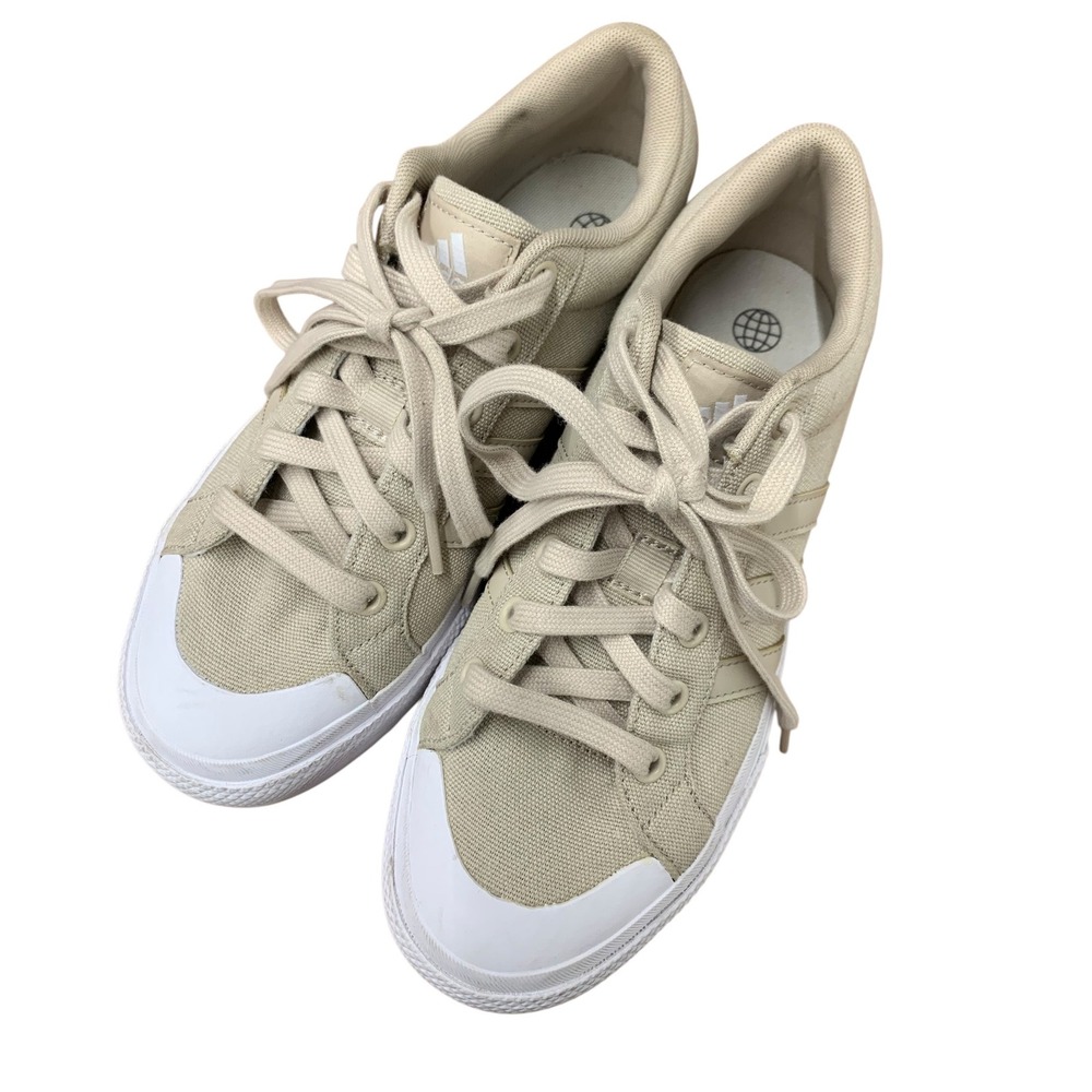 Adidas Bravado 2.0 Platform Skate Sneaker (Women) SZ 7 Beige/ beige/ white